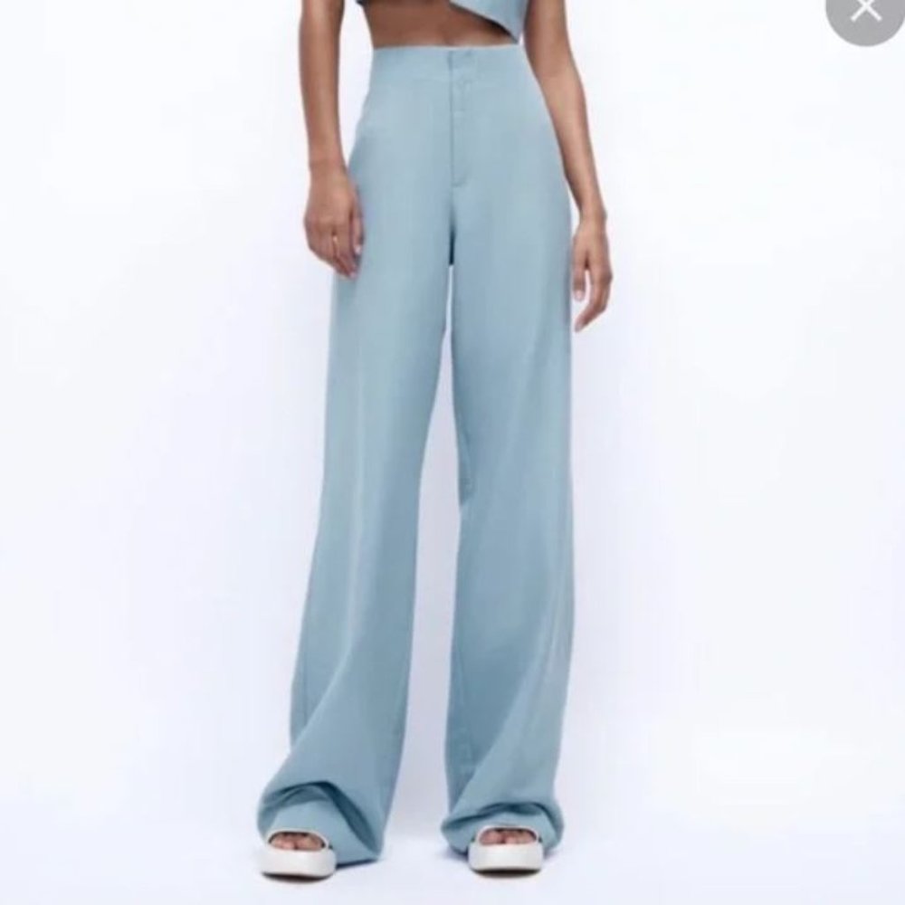 Zara Powder Blue Light Weight Trouser